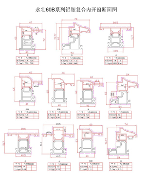 60B铝塑复合内开窗