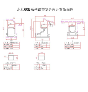 60B铝塑复合内开窗