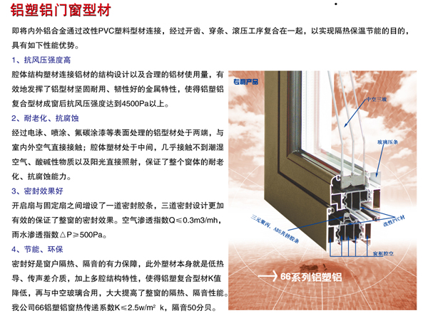 铝塑铝门窗特点